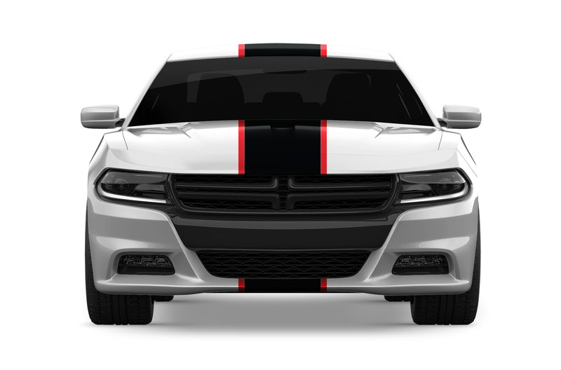 Center stripes with pin graphics decals for Dodge Charger