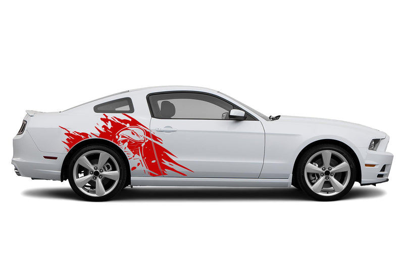 Cobra head side graphics stickers decals for Ford Mustang 2010-2014
