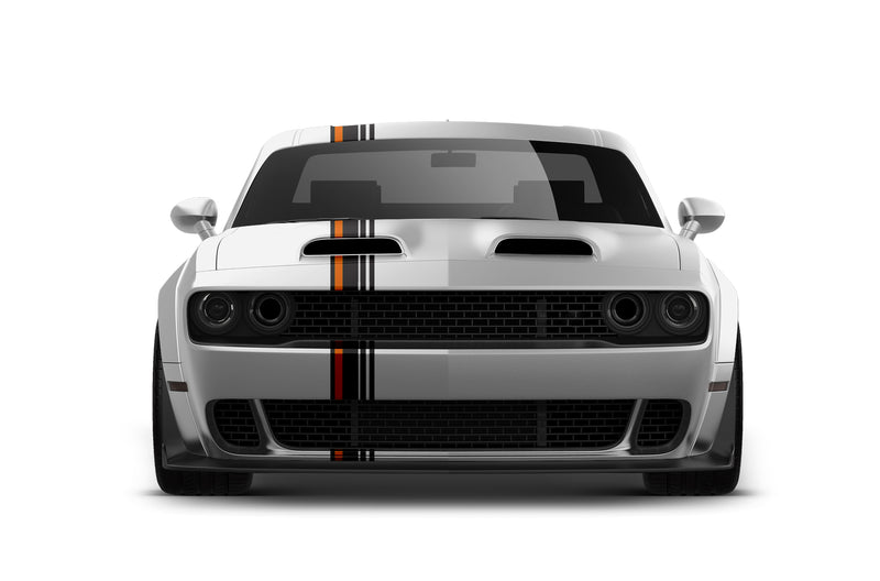 Offset line stripes graphics decals for Dodge Challenger