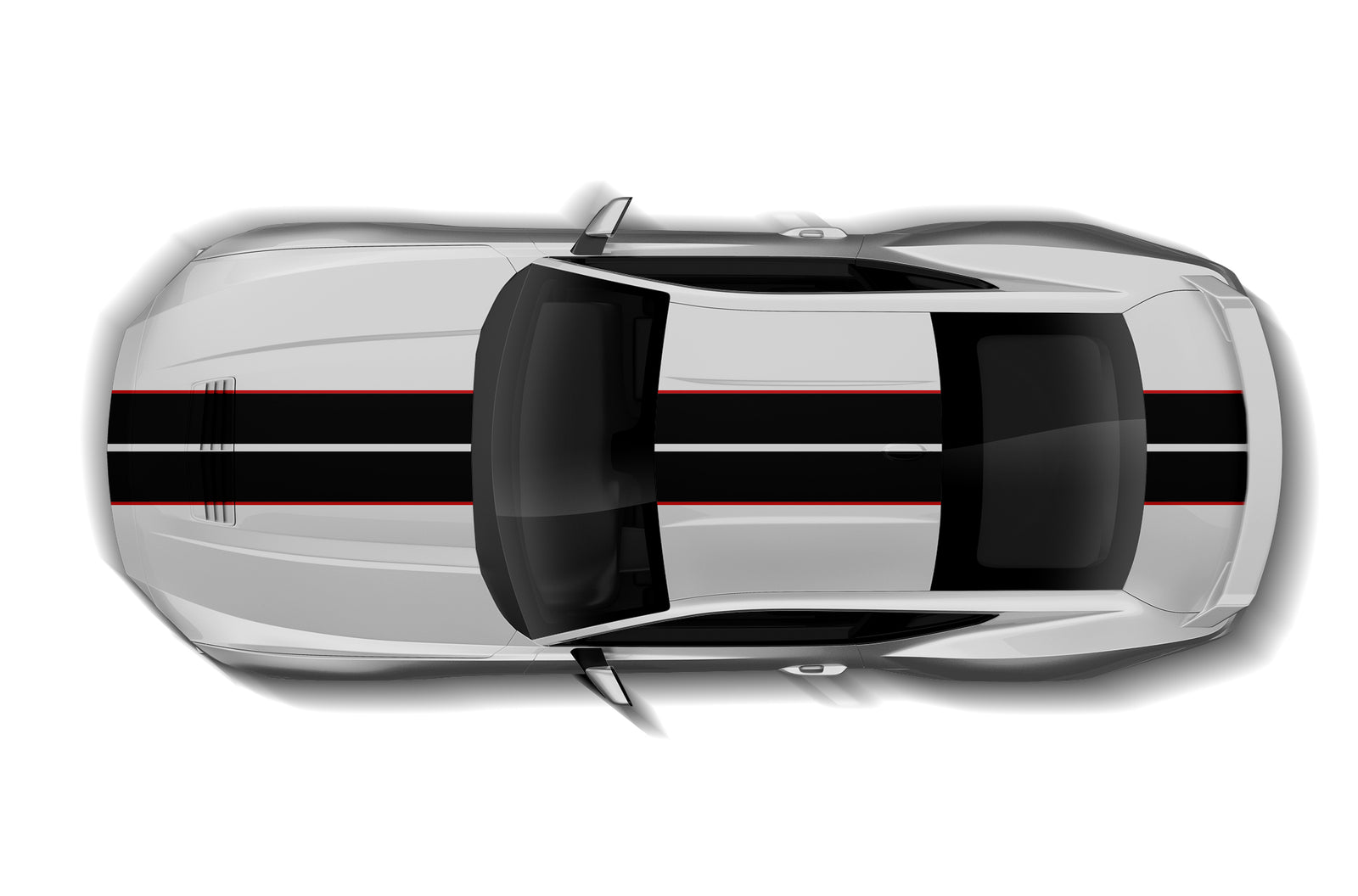 Dual rally with pinstriping graphics decals for Ford Mustang