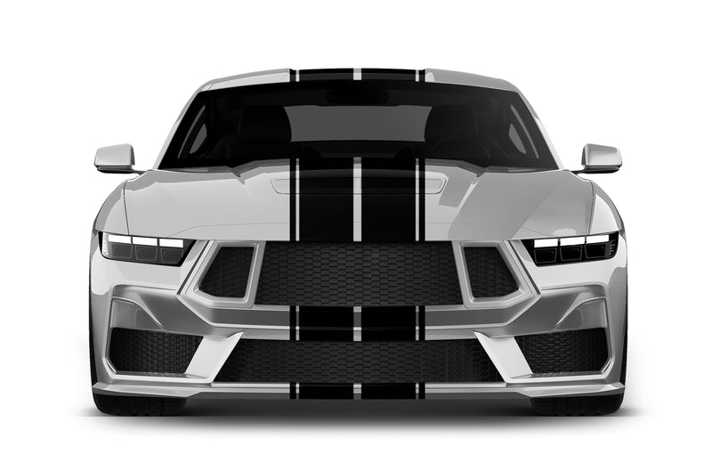 Dual rally stripes graphics stickers decals for Ford Mustang