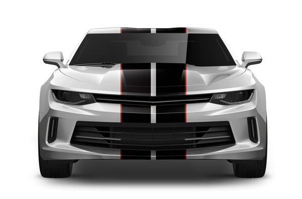 Dual racing stripes with pin graphics decals for Chevrolet Camaro