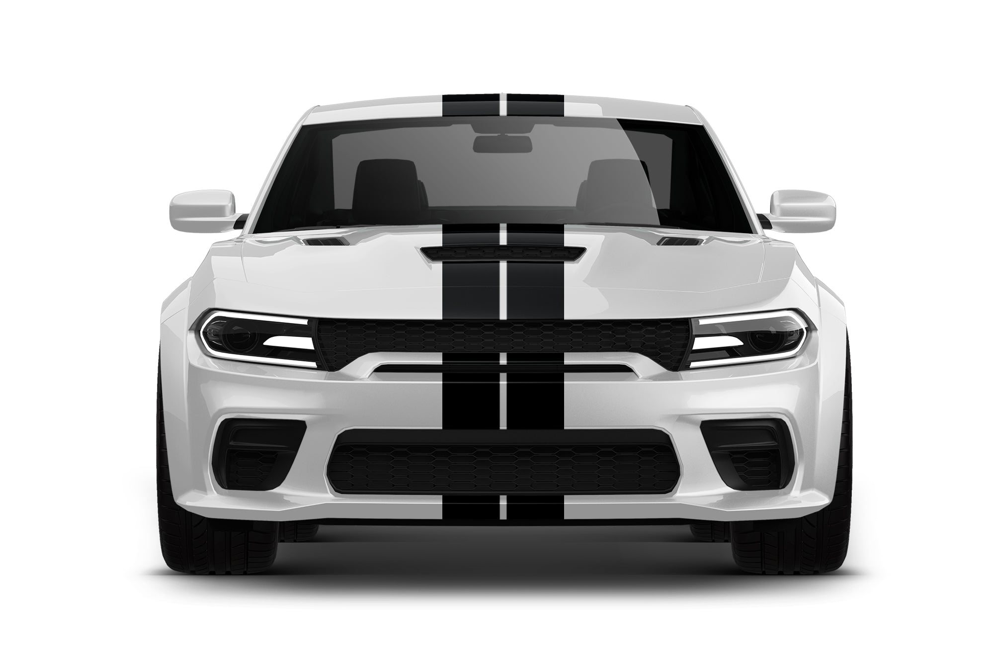 Dodge Racing Decals Dual racing stripes graphics decals for Dodge Charger Hellcat SRT