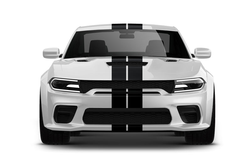 Dual racing stripes graphics decals for Dodge Charger Hellcat SRT 