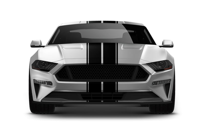 Dual rally stripes graphics stickers decals for Ford Mustang 2018-2023