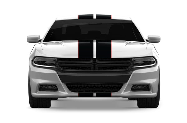 Dual stripes with pin graphics decals for Dodge Charger 