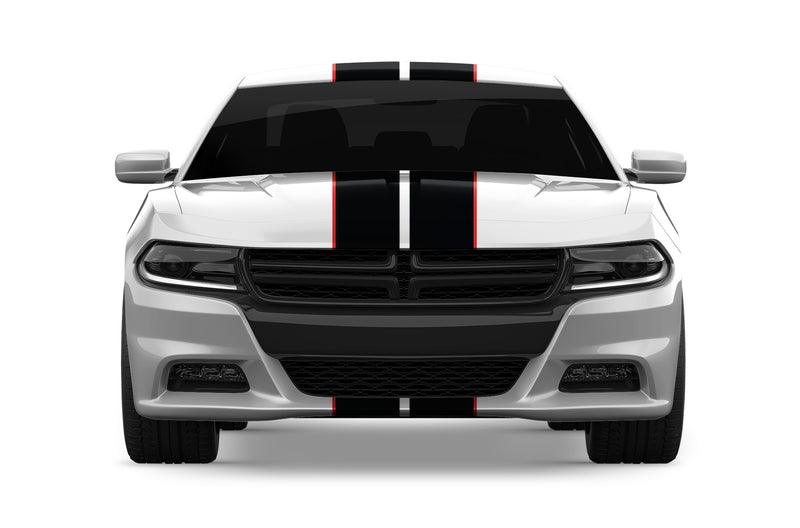 Dual stripes with pin graphics decals for Dodge Charger 