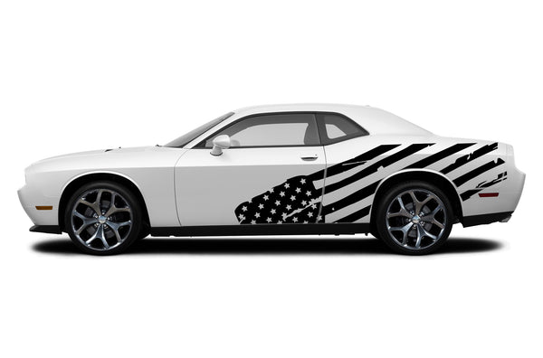 Flag USA side graphics decals for Dodge Challenger