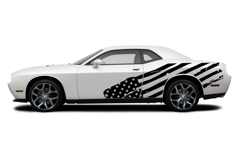 Flag USA side graphics decals for Dodge Challenger