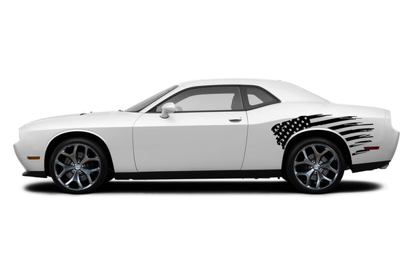 Flag USA side graphics stickers decals for Dodge Challenger