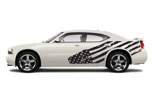 Flag USA side graphics stickers decals for Dodge Charger 2006-2010