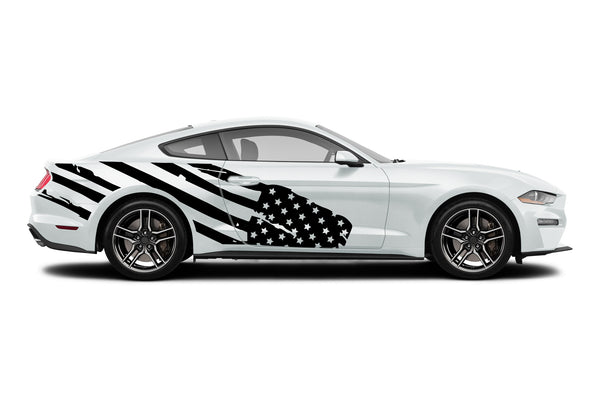 Flag USA side graphics stickers decals for Ford Mustang
