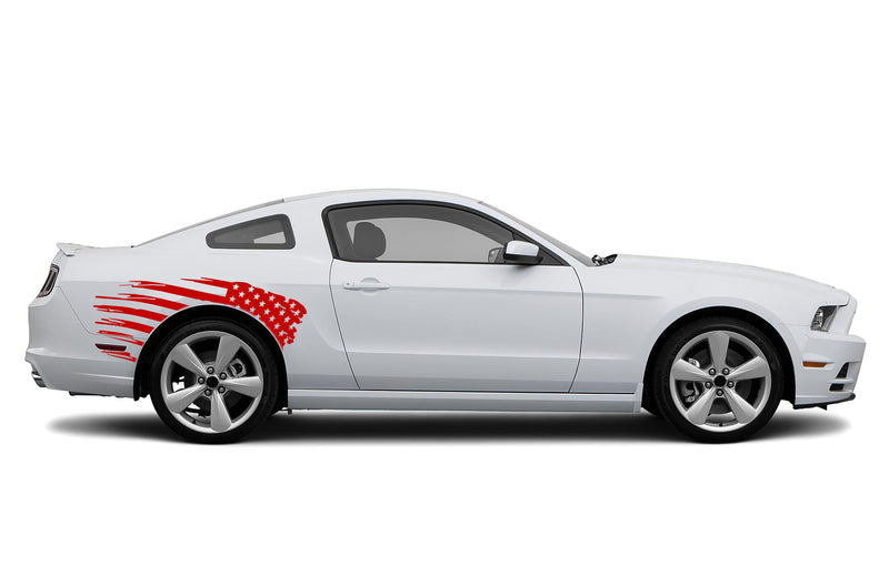 Flag USA back side graphics stickers decals for Ford Mustang 2010-2014