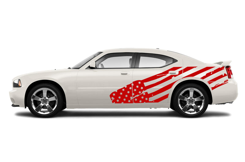 Flag USA side graphics stickers decals for Dodge Charger 2006-2010