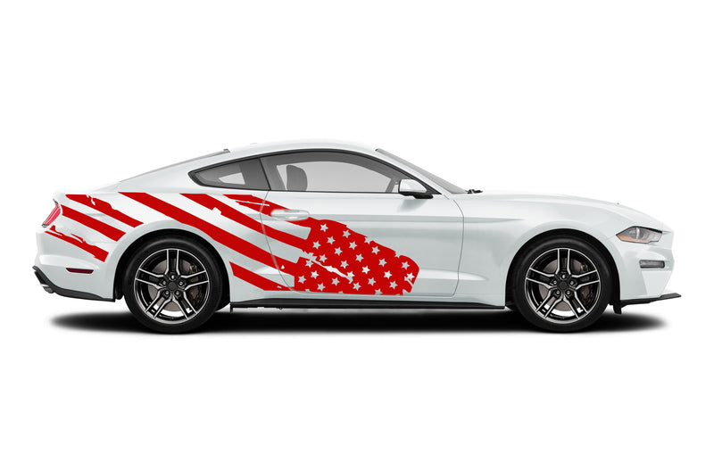 Flag USA side graphics stickers decals for Ford Mustang
