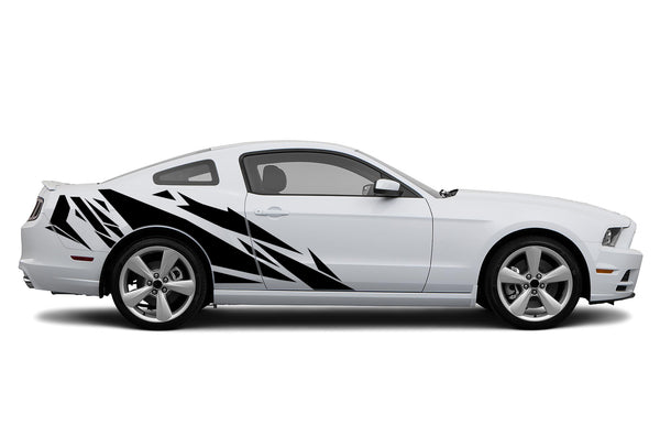 Geometric patterns side graphics stickers decals for Ford Mustang 2010-2014