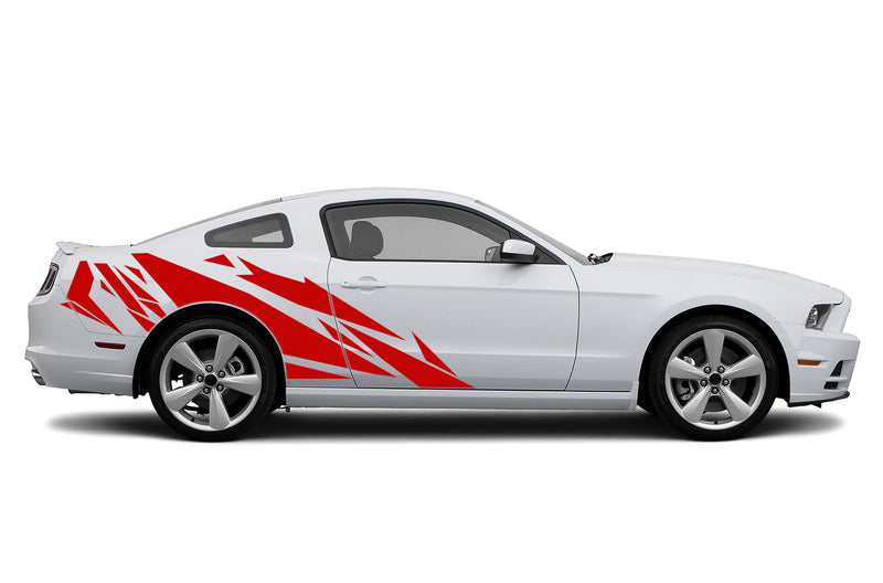 Geometric patterns side graphics stickers decals for Ford Mustang 2010-2014