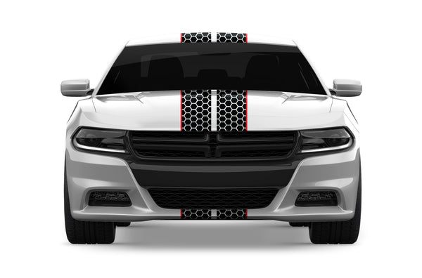 Honeycomb stripes pin graphics decals for Dodge Charger