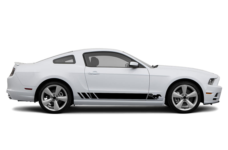 Lower side horse stripes graphics decals for Ford Mustang 2010-2014