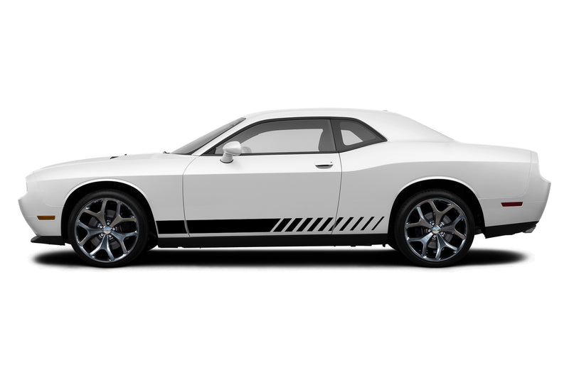 Lower side racing stripes graphics decals compatible with Dodge Challenger