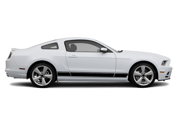 Lower side road stripes graphics decals for Ford Mustang 2010-2014