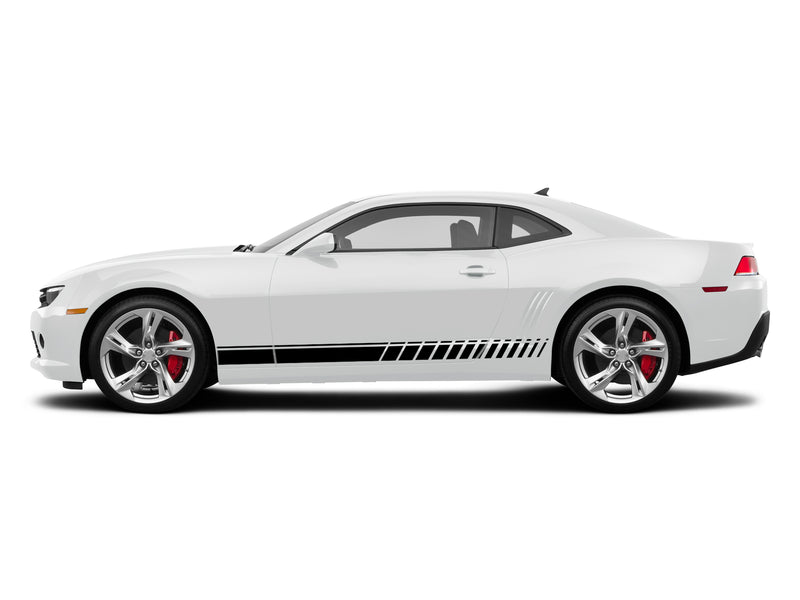 Lower side speed stripes graphics decals compatible with Chevrolet Camaro 2010-2015