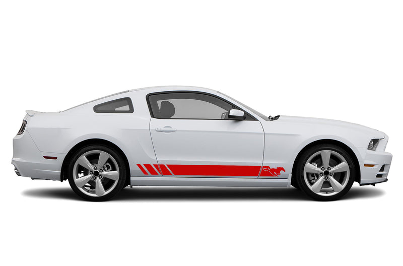 Lower side horse stripes graphics decals for Ford Mustang 2010-2014
