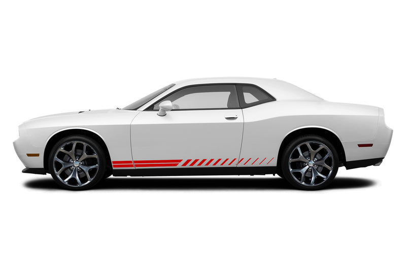 Lower rush stripes graphics decals for Dodge Challenger