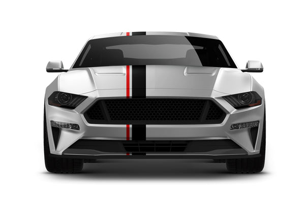 Offset stripe line graphics decals for Ford Mustang 2018-2023