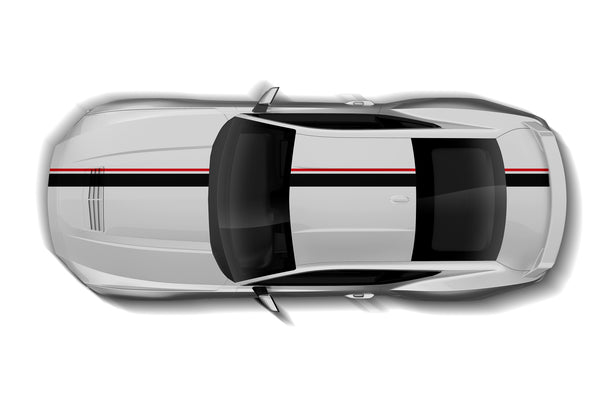 Offset stripe line graphics decals for Ford Mustang