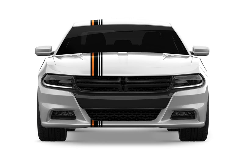 Offset stripe line graphics decals for Dodge Charger