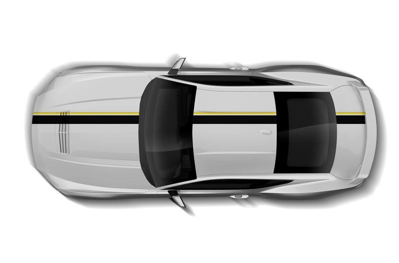 Offset stripe line decals graphics compatible with Ford Mustang