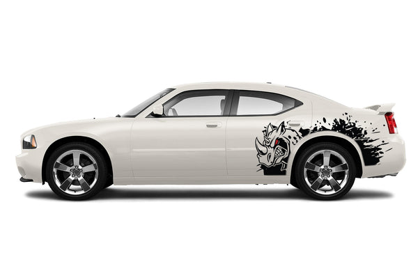 Rhino hit side graphics stickers decals for Dodge Charger 2006-2010