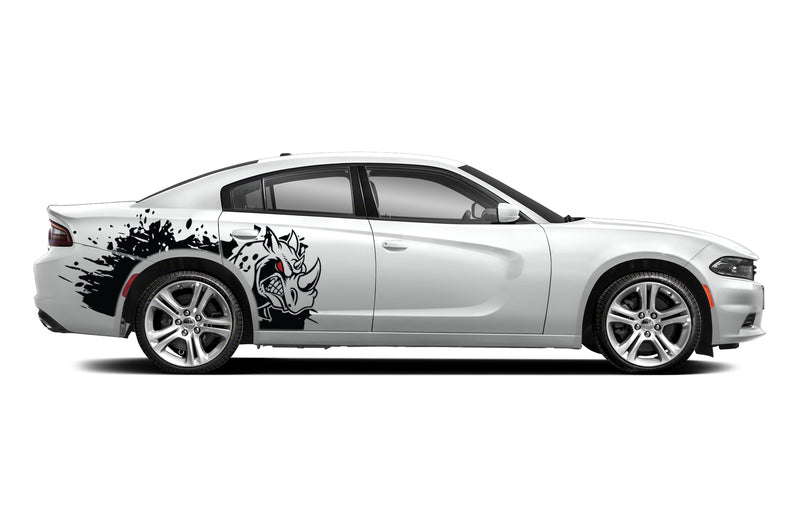 Rhino hit side graphics stickers decals for Dodge Charger