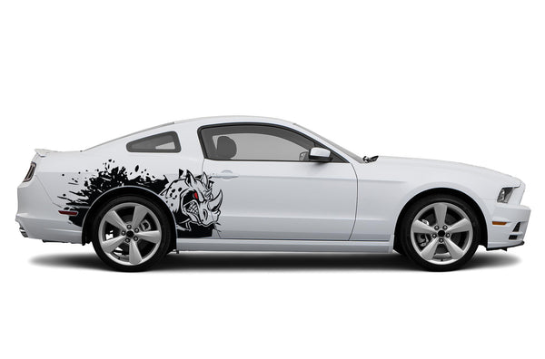 Rhino hit side graphics stickers decals for Ford Mustang 2010-2014