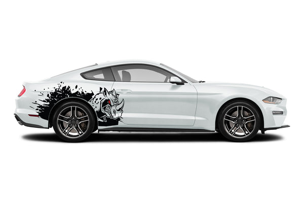 Rhino hit side graphics stickers decals for Ford Mustang