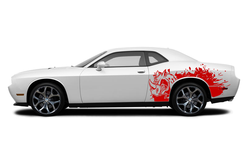 Rhino hit side graphics stickers decals for Dodge Challenger