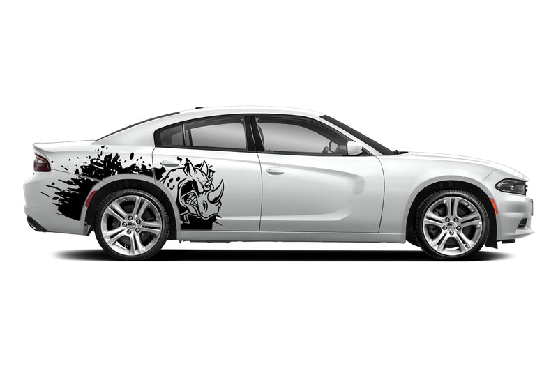 Rhino hit side graphics, decals compatible with Dodge Charger