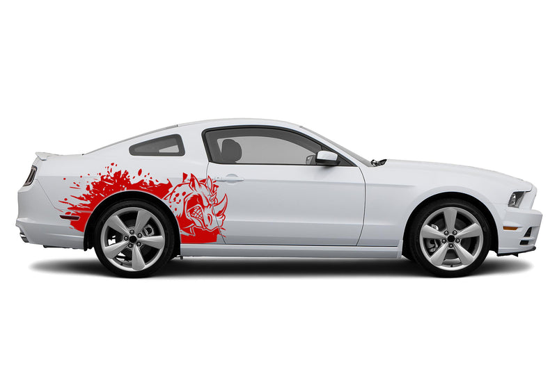 Rhino hit side graphics stickers decals for Ford Mustang 2010-2014