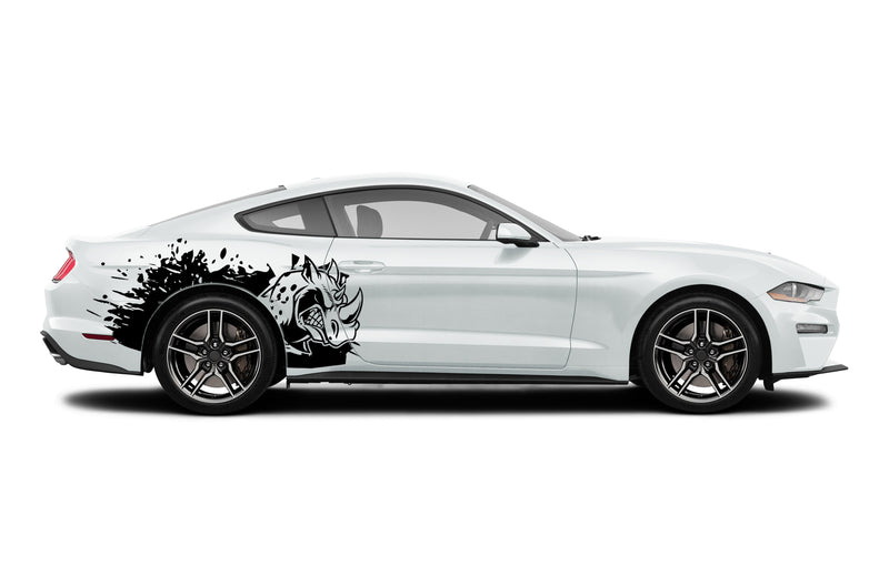 Rhino hit side graphics, stickers decals compatible with Ford Mustang