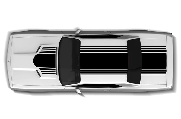 Shake down rally stripes graphics decal for Dodge Challenger 2008-2014