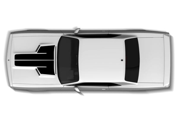 T-stripe hood graphics decals for Dodge Challenger 2008-2014