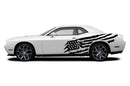 Tattered American flag side graphics decals for Dodge Challenger