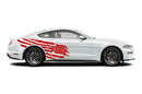 Tattered American Flag side graphics stickers decals for Ford Mustang