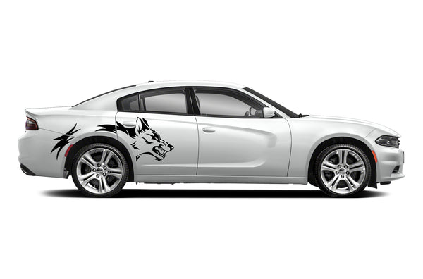 Wild coyote side graphics stickers decals for Dodge Charger