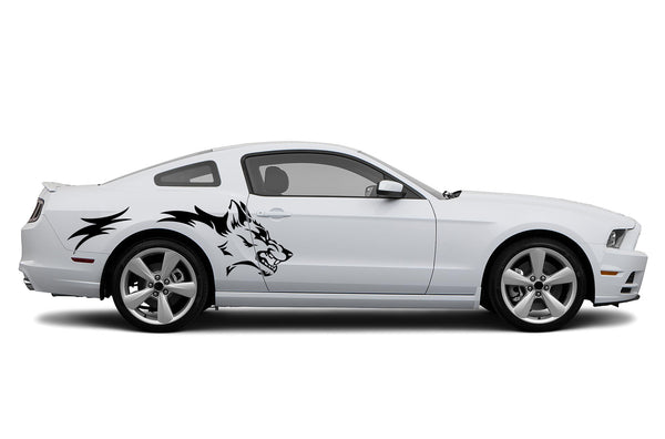 Wild coyote side graphics stickers decals for Ford Mustang 2010-2014