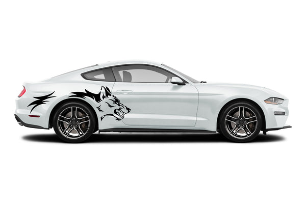 Wild coyote side graphics stickers decals for Ford Mustang