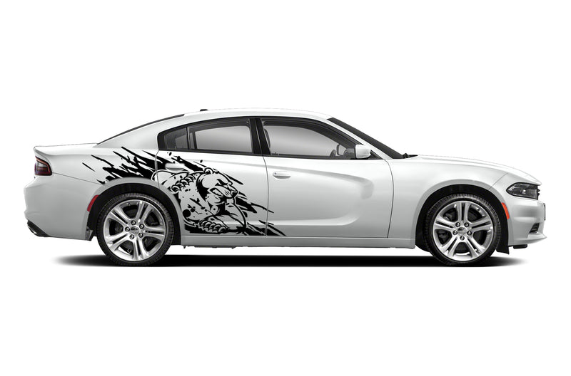 Wild bear side graphics, decals compatible with Dodge Charger