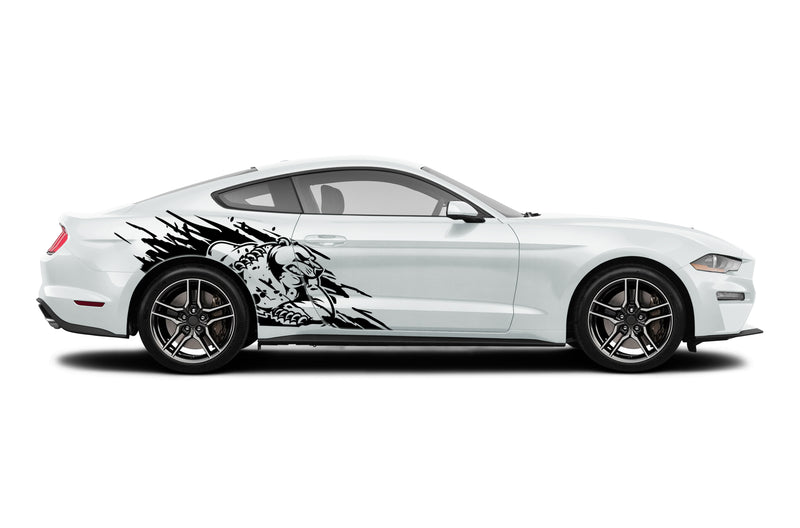Wild bear side graphics, stickers decals compatible with Ford Mustang