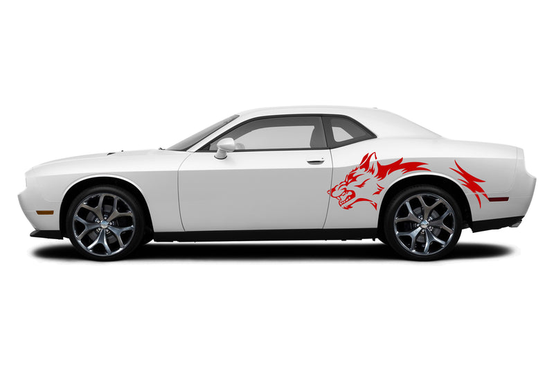 Wild coyote side graphics stickers decals for Dodge Challenger